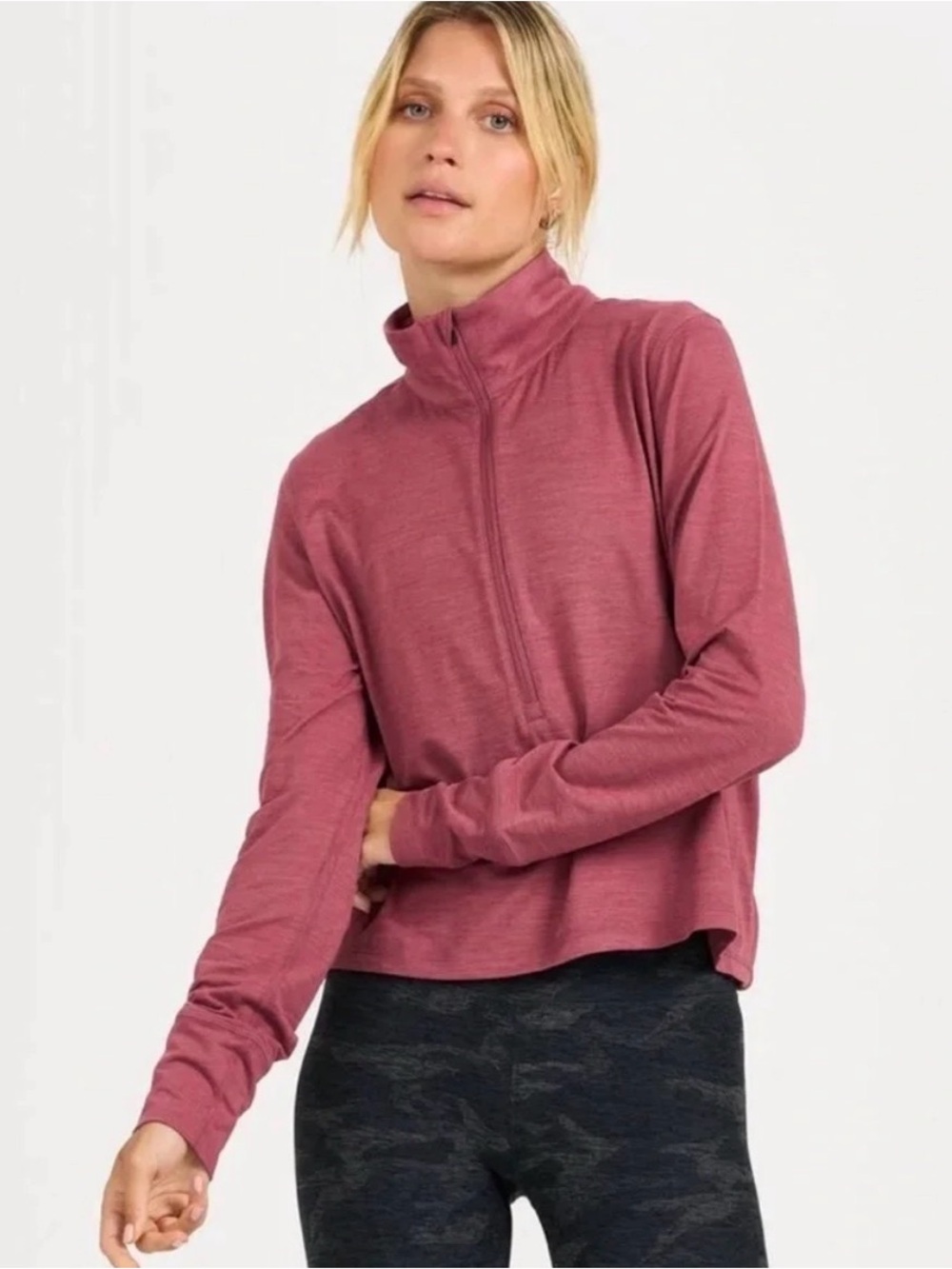 VUORI 1/2 Zip Crescent Rose Long
Sleeve Pullover Top - Picture 5 of 5